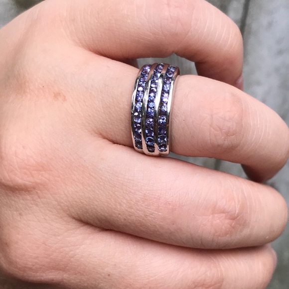 925 sterling silver purple ring 7 - Picture 5 of 7